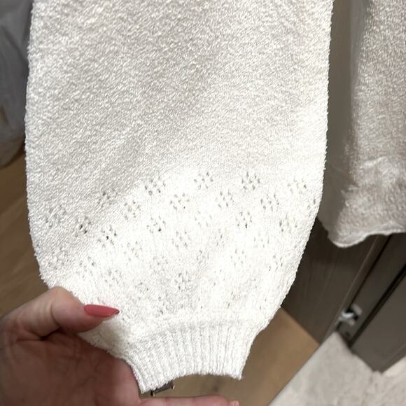 NWT $128 REVOLVE RUMORED Vermont white knit mini dress L winter wedding - Picture 12 of 16